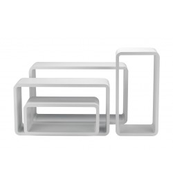 Set 4 mensole da parete rettangolari moderne Bianche