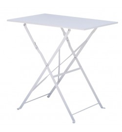 Tavolo da Giardino Pieghevole Salvaspazio 50 x 70 Centimetri, Colore Bianco