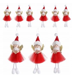 Angeli di Natale con Abito Rosso Decorazioni per Albero, Casa, Vetrine Set da 9