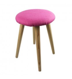 Sgabelli per interni in legno con seduta imbottita in cotone fucsia set da 4 sgabelli