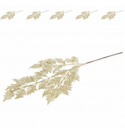 Rami di Agrifoglio Artificiali Dorati Fiori Natalizi per Ghirlande e Decorazioni
