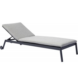 Lettino prendisole regolabile con ruote e cuscino imbottito per Hotel, piscina, giardino