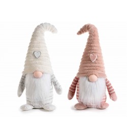 Babbo Natale in Stoffa e Pelliccia Sintetica Set 2 Peluche Natalizi per Decorare Casa, Negozi e Vetrine Idea Regalo