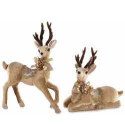 Set 2 Renne Natalizie in Velluto - Decorazione per Casa, Vetrine, Negozi