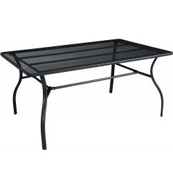 Tavolo da giardino con piano d'appoggio traforato a rete 160 x 100 centimetri