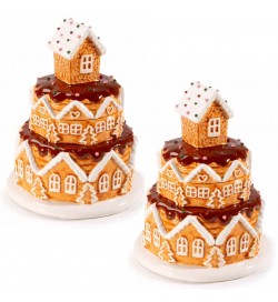 Barattoli da Cucina per Alimenti a Forma di Casetta Natalizia Pan di Zenzero in Ceramica