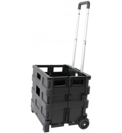 Trolley spesa con cassetta pieghevole carrello porta tutto per bricolage