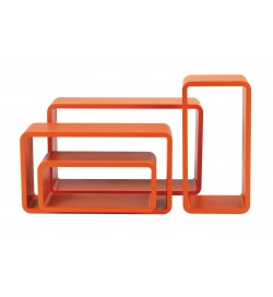 Set 4 mensole da parete rettangolari moderne Arancioni