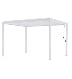 Pergola Bioclimatica Struttura Maggiorata in Alluminio Bianco 3x4 Mt 