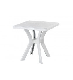 Tavolo da giardino bianco in resina quadrato 75 x 75 centimetri