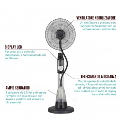 Ventilatore nebulizzatore programmabile e regolabile a distanza