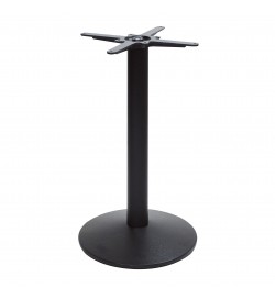 Base per tavolo bar in ghisa e acciaio colore nero con piastra circolare