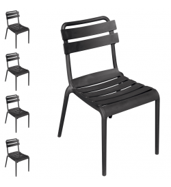 Set 4 sedie da esterno in polipropilene grigio scuro