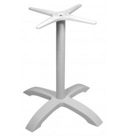 Base per tavolo bar in alluminio color bianco con piede a 4 razze