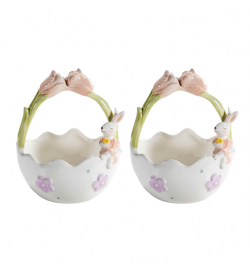 Cestini in Ceramica con Coniglietto Idea Regalo Pasqua