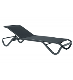 Lettino prendisole reclinabile in alluminio e textilene antracite