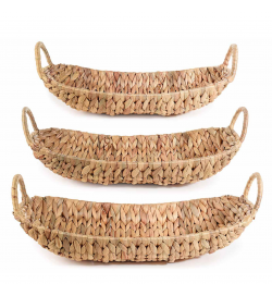 Set 3 Cestini Ovali in Giacinto con Manici