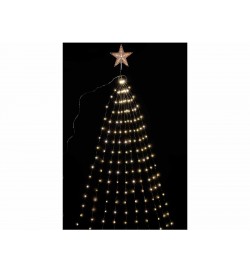 Puntale per albero di Natale con cascata di luci Led color bianco caldo
