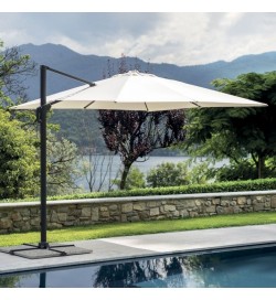 Ombrellone da giardino con palo laterale 3x4 m antracite con telo ecrù
