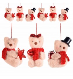 Orsetti Natalizi da Appendere Decorazioni Albero di Natale, Casa e Vetrine 6 Pz