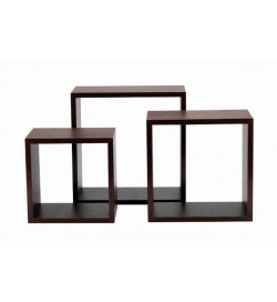 Set 6 mensole da parete quadrate moderne color wenge