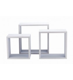 Set 6 mensole da parete quadrate moderne color bianco