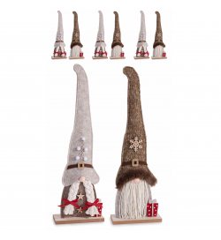 Babbo e Mamma Natale decorativi in panno - Set da 6 decorazioni per la casa