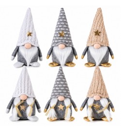 Set 6 Gnomi di Natale in Stoffa 19 cm Babbo e Mamma