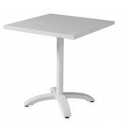 Tavolo per bar e giardini quadrato in allumino bianco 70 x 70 centimetri