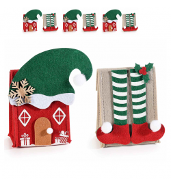 Cestini natalizi in panno con decori in rilievo e chiusura a velcro