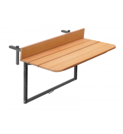 Tavolo da ringhiera per balconi 80x37 cm con piano in legno sintetico