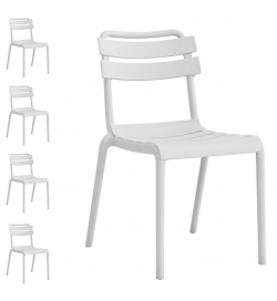 Set 4 sedie da esterno bianche in polipropilene rinforzato
