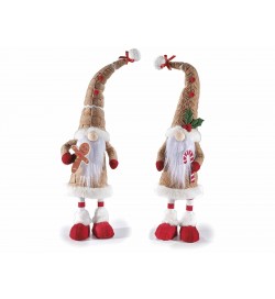 Set 2 Babbi Natale da Vetrina Dondolanti - Altezza 49 cm