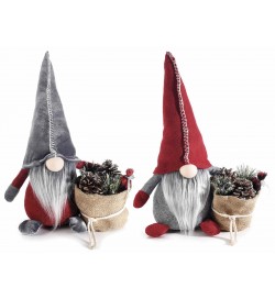 Gnomo Natalizi del bosco con sacco di pigne innevate – Idea regalo, Decorazione Natalizia