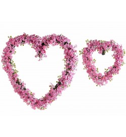Ghirlande primaverili a forma di cuore con fiorellini da appendere alla porta 2 pezzi