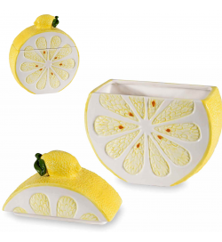 Set 2 Barattoli Alimentari a Limone in Ceramica