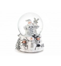 Carillon Natalizio vintage palla di neve con Babbo Natale e neve in movimento idea regalo