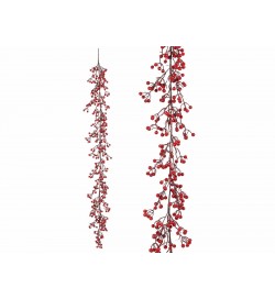 Set 2 Festoni Natalizi da Appendere con Bacche Color Rosso
