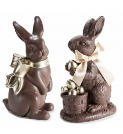 Conigli Pasquali in Resina Colorata, 2 Pezzi