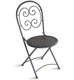 Set 2 sedie da giardino pieghevoli colo grigio antracite con o senza cuscino