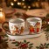 Set 2 Tazzine da Caffe di Natale con Vassoio, in ambiente natalizio