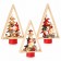 Set 3 Alberi Natalizi da Tavolo in Legno con LED 26 cm, foto del prodotto su fondo bianco