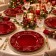 Set 8 Sottopiatti di Natale Rossi con Fiocchi 33 cm, in ambiente natalizio