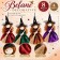 Set 8 Befane in Raso da Appendere all'Albero 20 cm, misure e caratteristiche
