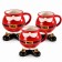 Set 3 Tazze Mug Babbo Natale da 500 ml con Piedi, foto del prodotto su fondo bianco