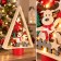 Set 3 Alberi Natalizi da Tavolo in Legno con LED 26 cm, in ambiente natalizio