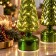 Set 2 Alberi Luminosi in Vetro con Neve Girevole 37 cm, in ambiente natalizio