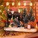 Villaggio di Natale Luminoso con Negozio di Alberi, in ambiente natalizio