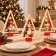 Set 3 Alberi Natalizi da Tavolo in Legno con LED 26 cm, in ambiente natalizio