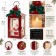 Lanterna di Natale Rossa con Babbo Natale e LED 29 cm, misure e caratteristiche
